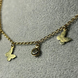 Colier din aur 14K cu fluturi și pietre decorative – 4,83 g