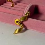 Cercei din Aur Galben 18K cu Design Spiralat Elegant