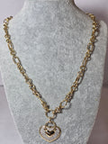 Lanț Elegant din Aur 14K cu Pandantiv Inimă Strălucitoare – Design Romantic