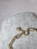Brățară din Aur 14K cu Lacăt Decorativ, Bănuți și Elemente Ornamentale