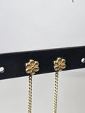 Cercei Floare cu Lănțișor Fin din Aur 14K