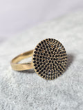 Inel din Aur 14K cu Zirconii Negre – Design Pavé Elegant și Modern