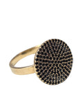 Inel din Aur 14K cu Zirconii Negre – Design Pavé Elegant și Modern