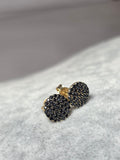 Cercei Aur 14K cu Zirconii Negre | Eleganță Modernă și Strălucire Rafinată
