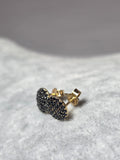 Cercei Aur 14K cu Zirconii Negre | Eleganță Modernă și Strălucire Rafinată