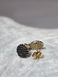 Cercei Aur 14K cu Zirconii Negre | Eleganță Modernă și Strălucire Rafinată