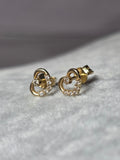 Cercei Aur Galben 14K Inimă cu Pietricele Strălucitoare | Eleganță Delicată