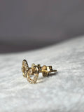 Cercei Aur Galben 14K Inimă cu Pietricele Strălucitoare | Eleganță Delicată