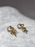 Cercei Aur Galben 14K Inimă cu Pietricele Strălucitoare | Eleganță Delicată