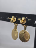 Cercei Dublu Disc din Aur 14K cu Zirconii Strălucitoare