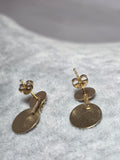Cercei Dublu Disc din Aur 14K cu Zirconii Strălucitoare