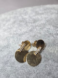 Cercei Dublu Disc din Aur 14K cu Zirconii Strălucitoare