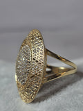 Inel Filigran din Aur 14K cu Zirconii Strălucitoare – Design Elegant