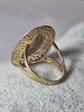 Inel Filigran din Aur 14K cu Zirconii Strălucitoare – Design Elegant