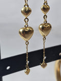 Cercei Lungi cu Inimi din Aur 14K – Design Romantic și Elegant
