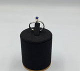 Inel Aur alb 18K Diamant si Safir