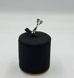 Inel Aur alb 18K Diamant si Safir