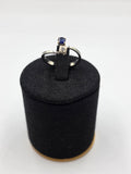 Inel Aur alb 18K Diamant si Safir
