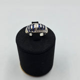 Inel Aur alb 18K Safire si Diamante