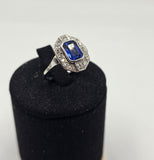 Inel Aur 18K cu Diamante si Safir