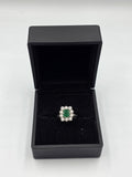 Inel Dama Aur 18K Diamante si Smarald