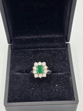 Inel Dama Aur 18K Diamante si Smarald