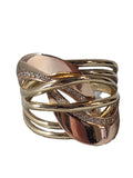 Inel din aur 14K bicolor cu pietre zirconiu – 4,38 g