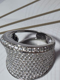 Inel luxury din aur alb 18K cu diamante naturale – 12,60 g