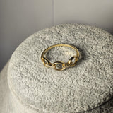 Inel din aur galben cu pietre 14K, 1.91 grame