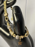 Bratara din aur galben 14K cu diferite accesorii, 8.54Grame