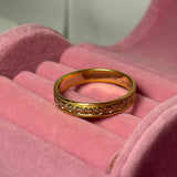 Inel din aur galben 18K cu model gravat