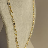 Lanț aur 14K 585 damă, model bicolor elegant, 5,19 g, 54,5 cm