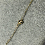 Colier Lariat din Aur 14K cu Cerc și Element Vertical