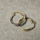 Cercei din aur galben cu aur alb 14K, 2.31 grame