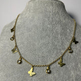 Colier din aur 14K cu fluturi și pietre decorative – 4,83 g