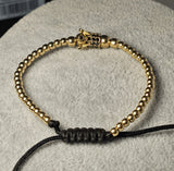 Bratara cu bile din aur galben 14K, 5.34 grame