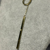 Colier Lariat din Aur 14K cu Cerc și Element Vertical