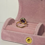 Inel din aur galben 14K cu piatra mov, 2.96 Grame