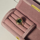 Inel din aur galben 14K cu piatra verde, 2.99 Grame