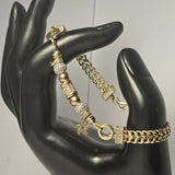 Bratara din aur galben 14K cu diferite accesorii, 8.54Grame