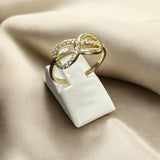 Inel aur galben model infinit cu pietre 14K