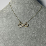 Colier din aur 14K cu simbol infinit, inimă și pietre decorative – 2,46 g