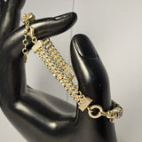 Bratara din aur galben 14K cu diferite accesorii, 8.54Grame