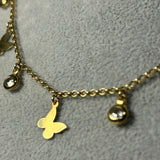 Colier din aur 14K cu fluturi și pietre decorative – 4,83 g