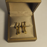 Cercei damă aur 14K 585 cu bile, 4,12 g, lungime 2,5 cm