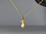 Lănțișor elegant din aur 18K cu pandantiv în formă de pară – 40 cm, 3,02 g