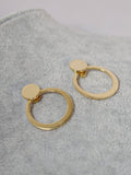 Cercei Eleganți din Aur 14K cu Design Modern – Model Două Cercuri