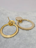 Cercei Eleganți din Aur 14K cu Design Modern – Model Două Cercuri