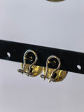 Cercei bicolori din aur 18K, model semisferă răsucită, 7,83 g