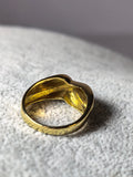 Inel bărbătesc lat din aur galben 18K, model geometric, mărimea 56–57, 5,55 g